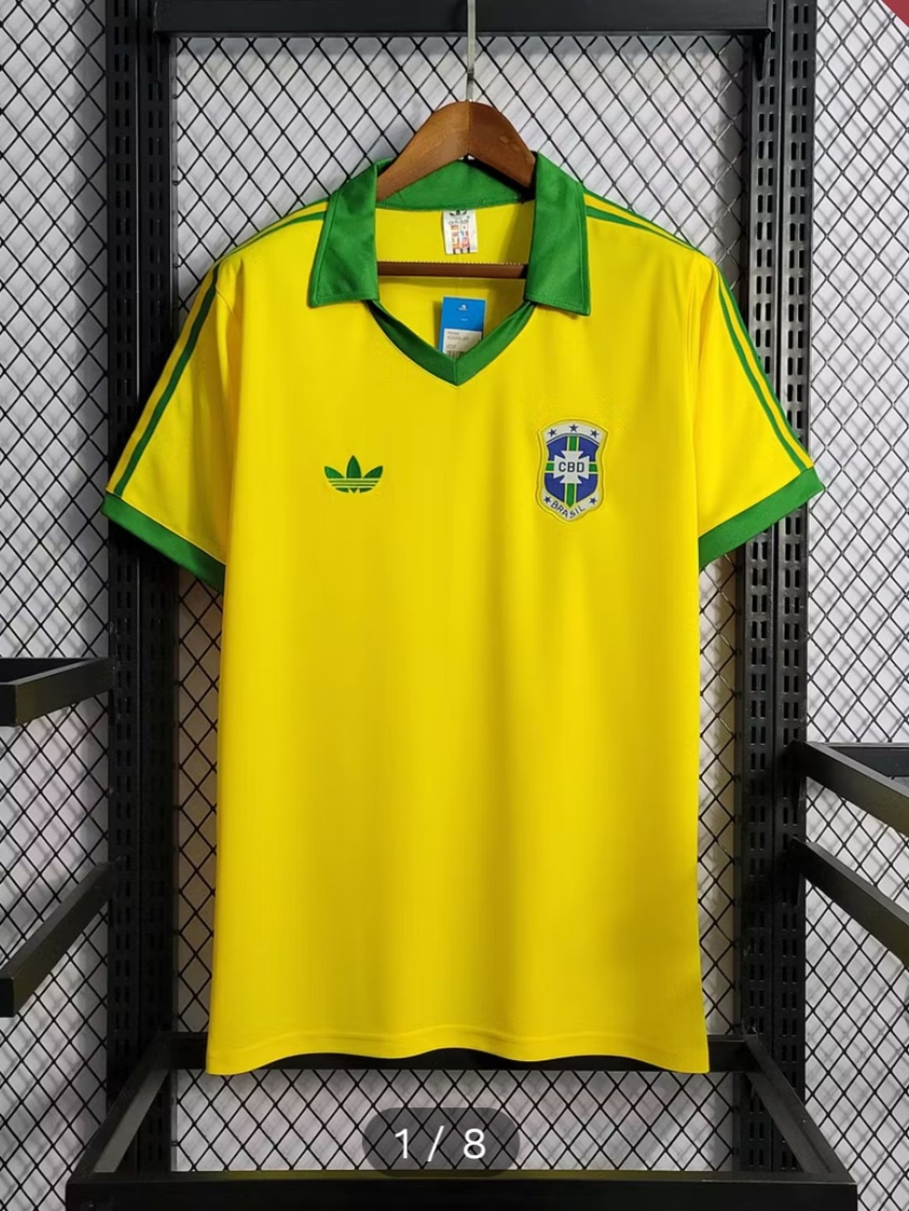 1979 Retro Brazil Home Football jersey